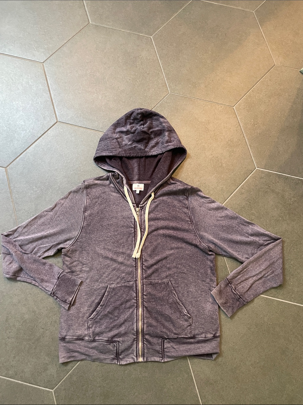 Sundry Zip-Up Hoodie In Heathered Purple Sz 3 Large